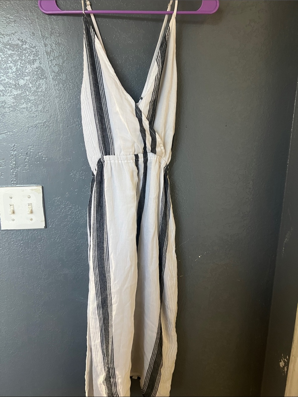 Dolce Vita Sleeveless V-Neck Striped Maxi Dress - White and Black